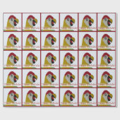 Birthday Parrot Head Collage Red Wrap Paper Cadeaupapier (Vlak)