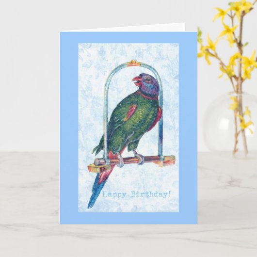 Birthday Parrot Kaart (Gele Bloem)