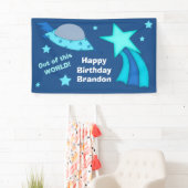 Birthday Partij buiten het wereldruimteschip Spandoek (Insitu)