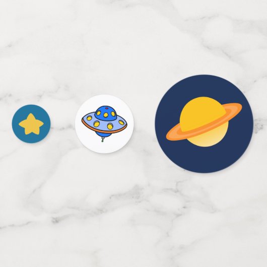 Birthday Partij buitenruimteraketten Confetti (Achterkanten)