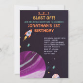 Birthday Partij buitenruimteraketten Kaart (Voorkant)