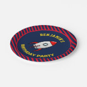 Birthday Partij buitenruimteraketten Papieren Bordje (Gekanteld)