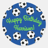Birthday-partij in de sport ronde sticker (Voorkant)