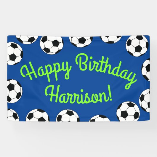 Birthday-partij in de sport spandoek (Horizontaal)