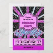 BIRTHDAY PARTIJ INVITATIE - BROADWAY TICKET STYLE KAART (Voorkant)