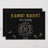 BIRTHDAY PARTIJ INVITATION - 30TH - BANG BANG! KAART (Voorkant / Achterkant)
