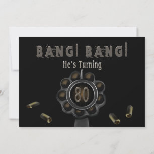 BIRTHDAY PARTIJ INVITATION - 80TH - BANG Pewter Kaart
