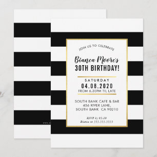 BIRTHDAY PARTIJ INVITT moderne minimale zwarte str Kaart