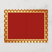 Birthday partij roodgouduitnodiging briefkaart (Achterkant)