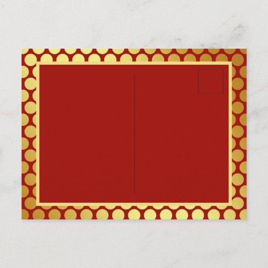 Birthday partij roodgouduitnodiging briefkaart (Achterkant)