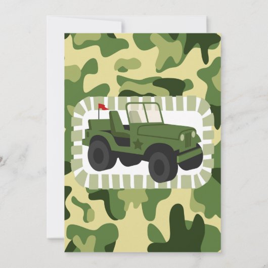 Birthday-partij van het leger van Camo Kaart (Achterkant)