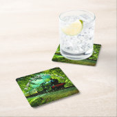 Birthday-partij van het Man van Steam Train Kartonnen Onderzetters (Insitu)