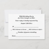 Birthday-partij van het Man van Steam Train RSVP Kaartje (Achterkant)