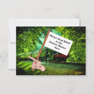 Birthday-partij van het Man van Steam Train RSVP Kaartje