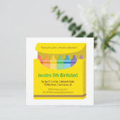 Birthday Partij voor een helderkleurige Crayons Ar Kaart (Staand voorkant)