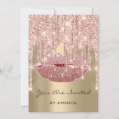 Birthday Party 16th Kiss Lips Roos Glitter Sepia Kaart (Voorkant)