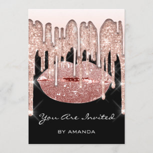 Birthday Party 16th Kiss Roos 3D Glitter Blac Kaart