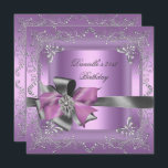 Birthday Party 21st Lila roze zilver grijs Kaart<br><div class="desc">De 21ste Lila roze Zilver Grijze 30e 40e zestigste zestigste kant van de elastische klas Alle keren veranderen gewoon de leeftijd. verjaardagsuitnodiging voor Sjabloon</div>