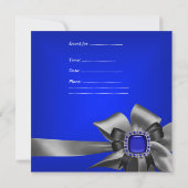 Birthday Party 30th Zebra Leopard Blue Black Kaart (Achterkant)