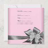 Birthday Party 30th Zebra Leopard Pink Black Kaart (Achterkant)