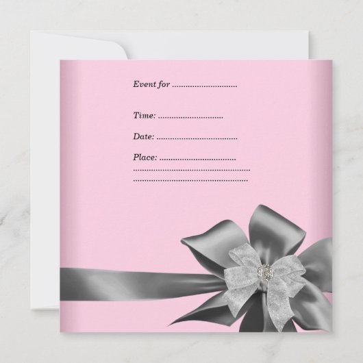 Birthday Party 30th Zebra Leopard Pink Black Kaart (Achterkant)