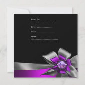 Birthday Party 30th Zebra Paars Black Magenta Kaart (Achterkant)