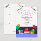 Birthday Party "3" - Uitnodiging (Voorkant / Achterkant)