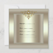 Birthday Party 40th Gold Mint Cream Pearl Kaart (Achterkant)