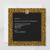 Birthday Party 40th Leopard Gold Black Jewel Kaart (Achterkant)