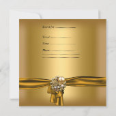 Birthday Party 50th Zebra Leopard Gold Black Bow Kaart (Achterkant)