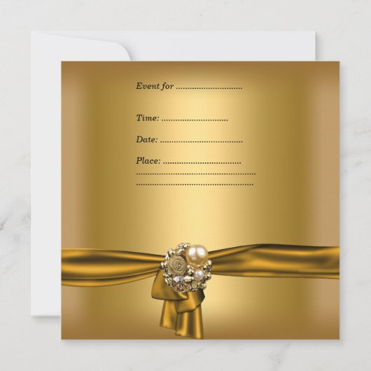 Birthday Party 50th Zebra Leopard Gold Black Bow Kaart (Achterkant)