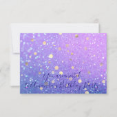 Birthday Party Abstract Blue Paars Glitter Kaart (Voorkant)