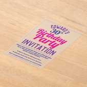 Birthday Party Acryl Uitnodigingen (Laagn)