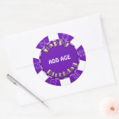 Birthday Party add age age poker chip sticker (Envelop)