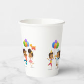 Birthday Party (Afrikaans-Amerikaans) Papieren Bekers (Links)