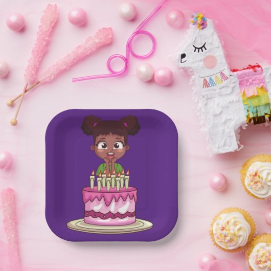Birthday Party (Afrikaans-Amerikaans) Papieren Bordje (Feest)
