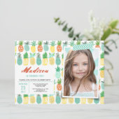 Birthday Party | Ananasappelfruit | Uitnodigingen (Staand voorkant)