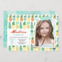 Birthday Party | Ananasappelfruit | Uitnodigingen