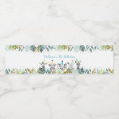Birthday Party Animal Blue Gold Safari Waterfles Etiket (Enkel label)