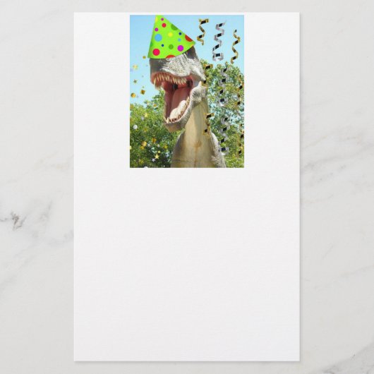 Birthday Party Animal Dinosaur Briefpapier (Voorkant)