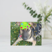 Birthday Party Animal German Shepherd Briefkaart (Staand voorkant)