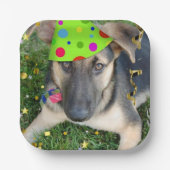 Birthday Party Animal German Shepherd Papieren Bordje (Voorkant)