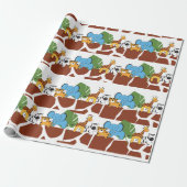 Birthday Party Animal Oerwoud Safari Cadeaupapier (Uitgerold)