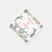 Birthday Party Animal Pink Gold Safari Servet (Hoek)