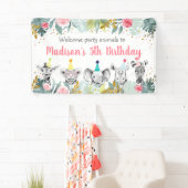 Birthday Party Animal Pink Gold Safari Spandoek (Insitu)