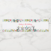 Birthday Party Animal Pink Gold Safari Waterfles Etiket (Enkel label)