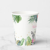Birthday Party Animal Pink Gold Tropical Safari Papieren Bekers (Rechts)