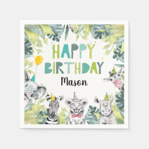 Birthday Party Animals Boy Safari Animals Servet