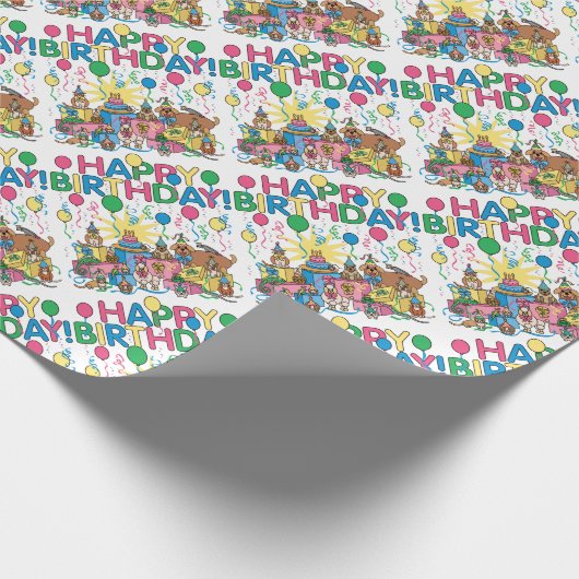 Birthday Party Animals Cadeaupapier (Hoek)