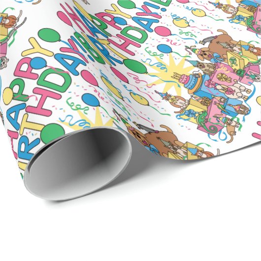 Birthday Party Animals Cadeaupapier (Rol Hoek)